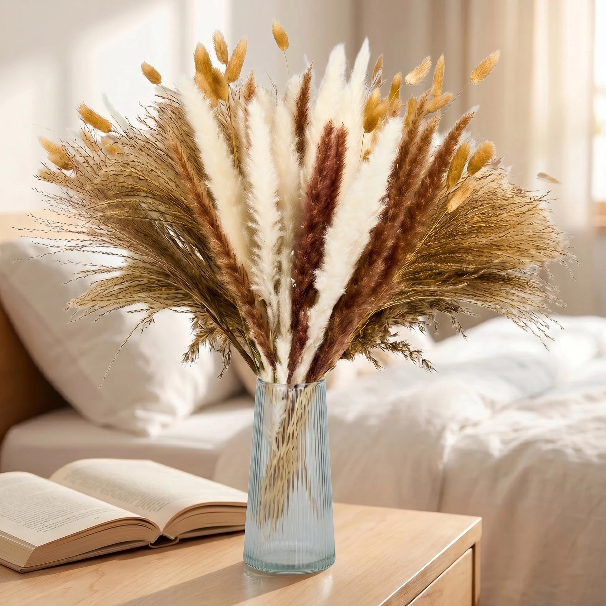 Pampas Grass Boho Decor 100 PCS Home Decoration Boho Flowers Home Table Decor Rustic Farmhouse Party 17''