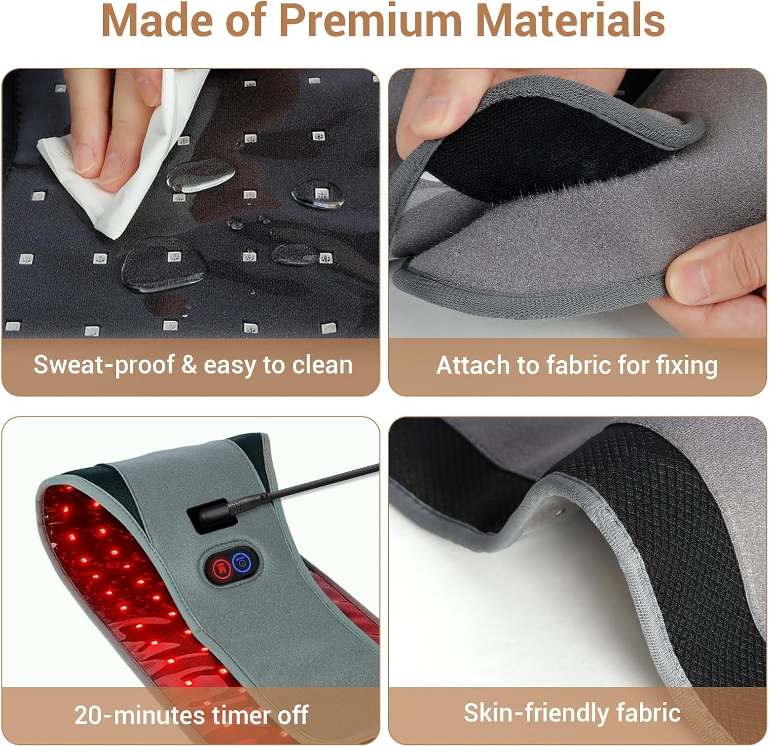 Red Light Belt with 126 Leds, Wearable Red Light Wrap with Timer, 660Nm & 850Nm, Birthday Gifts for Men Dad Women Mom, 22W(Corded)