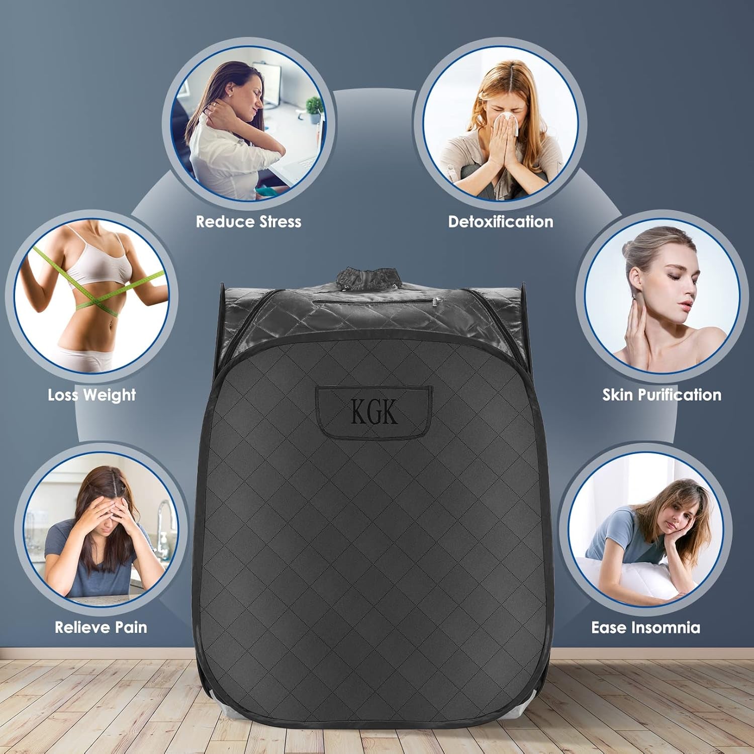 Portable Steam Sauna Full Body for Home Spa,Portable Sauna with Steamer 3L Personal Sauna at Home for Detox,Relaxation,Sports & Sweat Fast Heating Home Saunas with Remote Control,Fogger Option