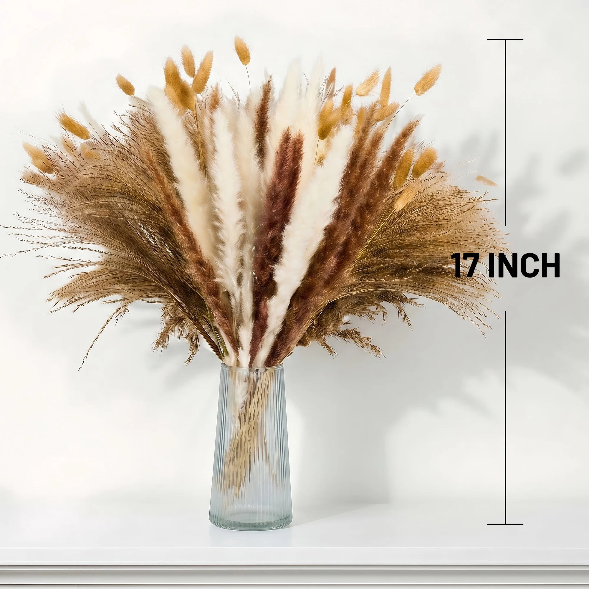 Pampas Grass Boho Decor 100 PCS Home Decoration Boho Flowers Home Table Decor Rustic Farmhouse Party 17''