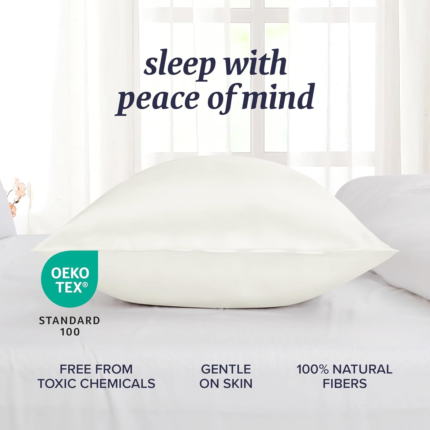Beckham Hotel Collection Silk Pillow Case with Zipper, 100% Mulberry Silk Pillowcase for Hair & Skin, 22 Momme 6A Grade, Oeko-Tex Certified, 1PC, Queen, Ivory