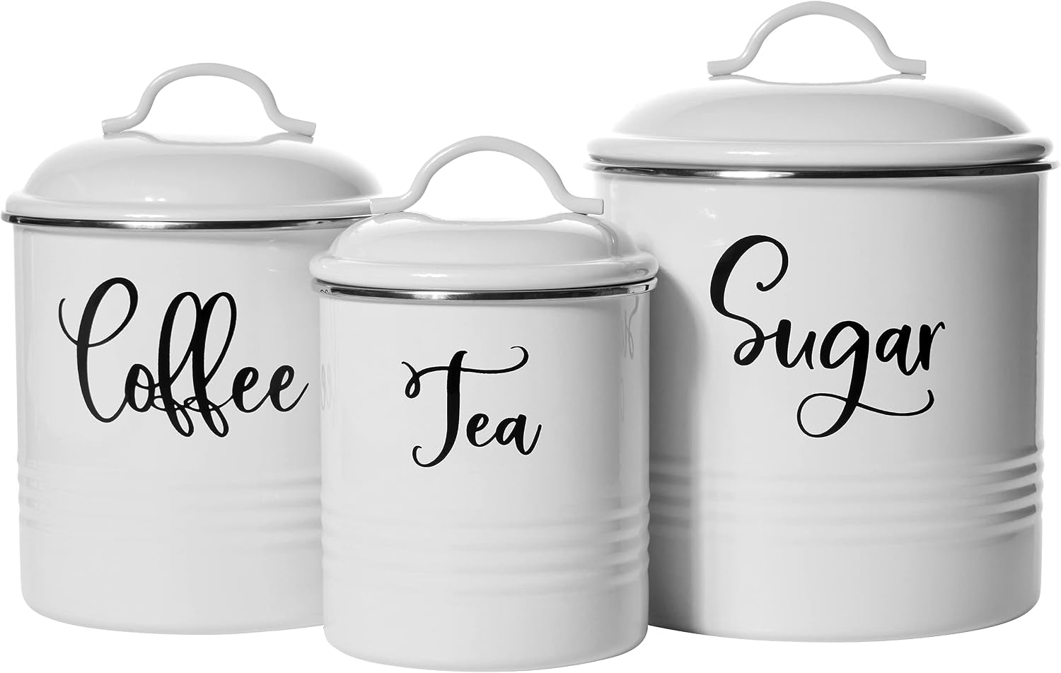 Food Storage Containers Set with Lids, Farmhouse Home Kitchen Decor Rustic Vintage Canisters