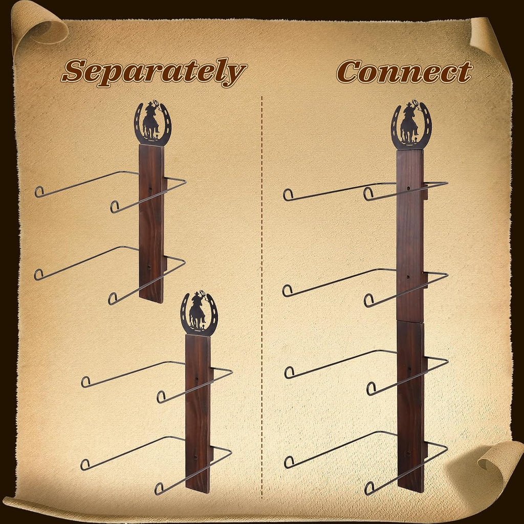 Cowboy Hat Rack for Wall, Rustic Western Hat Holder, Western Style Hat Organizer Hook for Home, Entryway, Ranch, or Cabin Décor