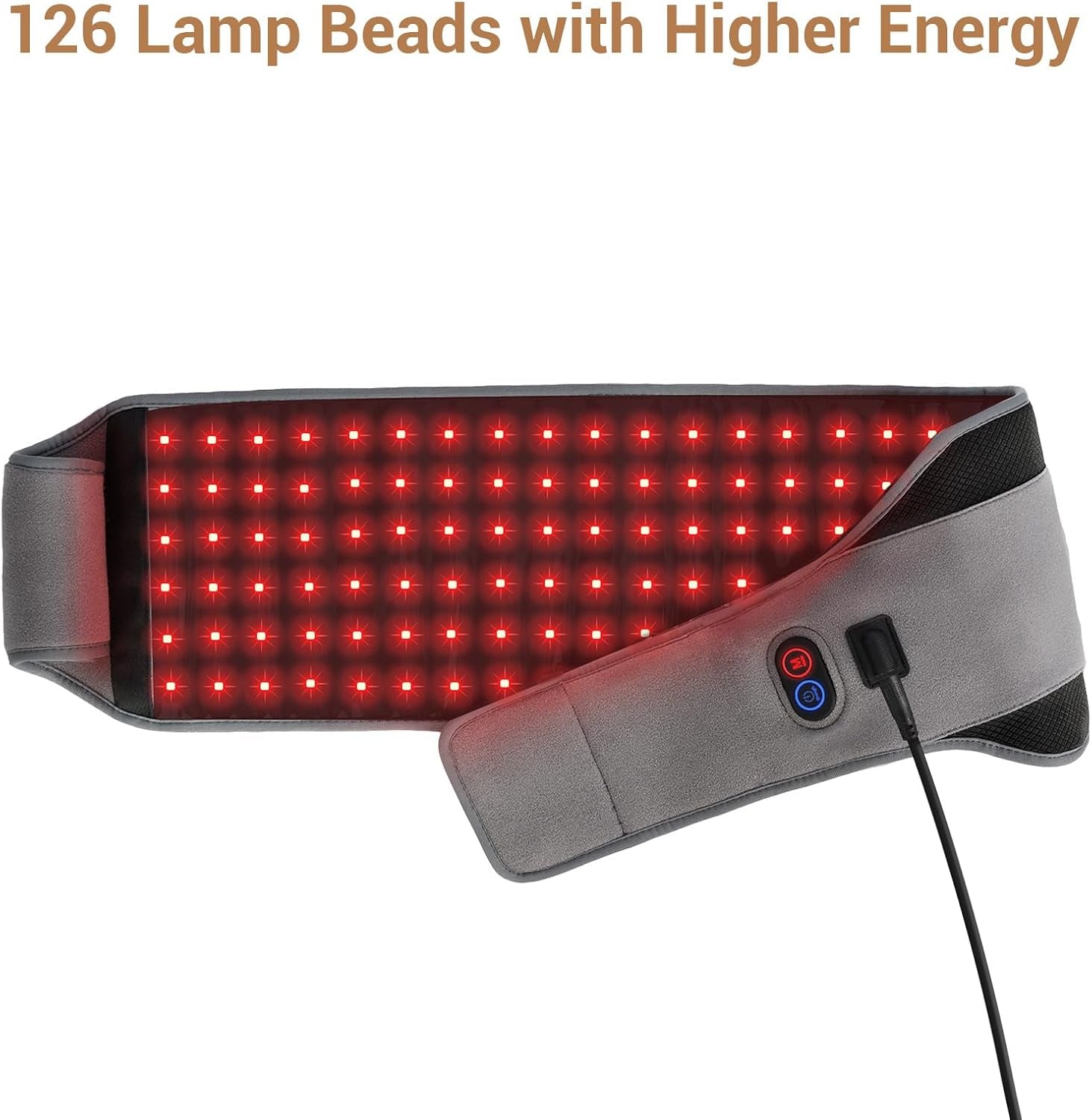 Red Light Belt with 126 Leds, Wearable Red Light Wrap with Timer, 660Nm & 850Nm, Birthday Gifts for Men Dad Women Mom, 22W(Corded)