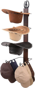Cowboy Hat Rack for Wall, Rustic Western Hat Holder, Western Style Hat Organizer Hook for Home, Entryway, Ranch, or Cabin Décor