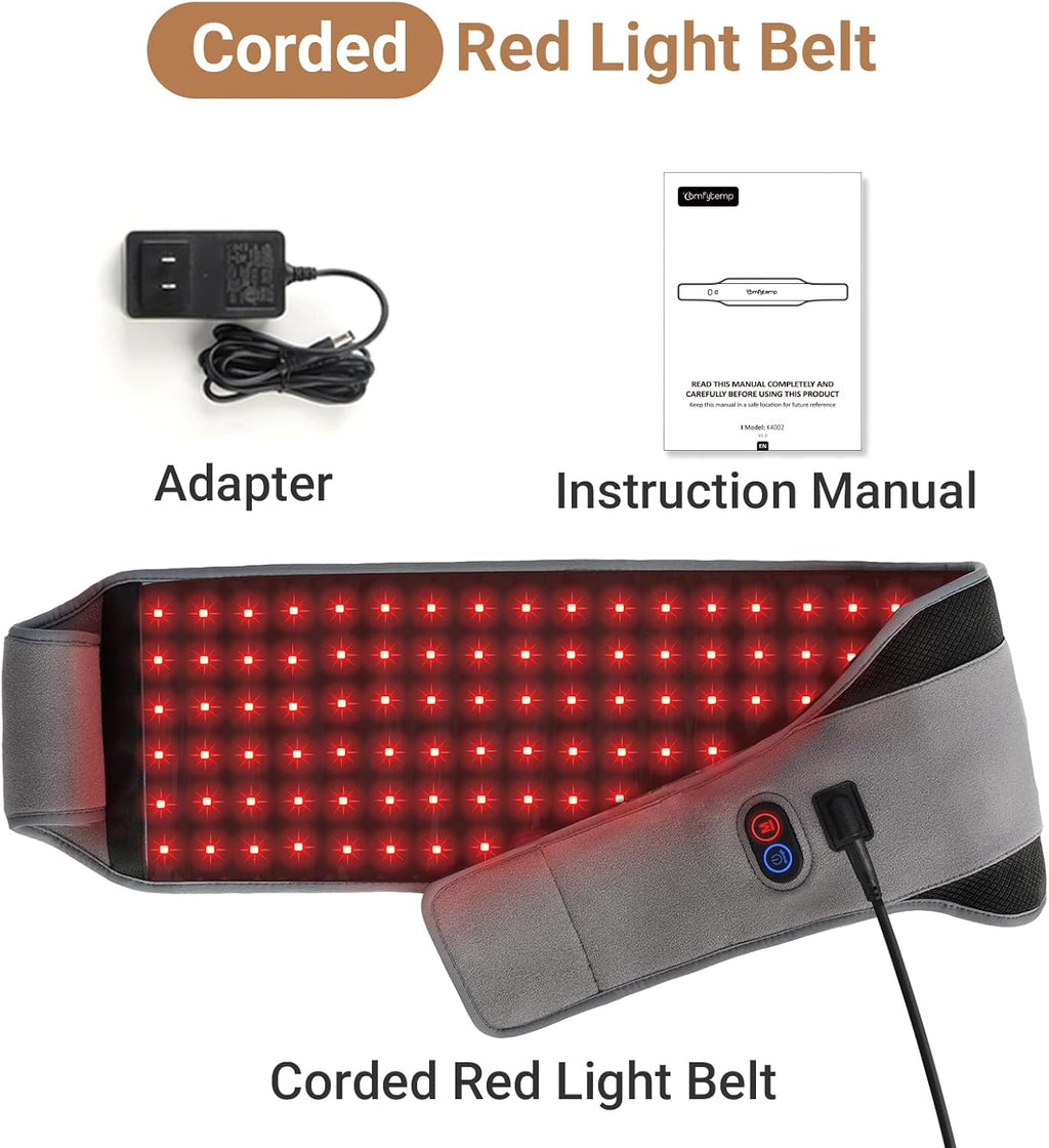 Red Light Belt with 126 Leds, Wearable Red Light Wrap with Timer, 660Nm & 850Nm, Birthday Gifts for Men Dad Women Mom, 22W(Corded)