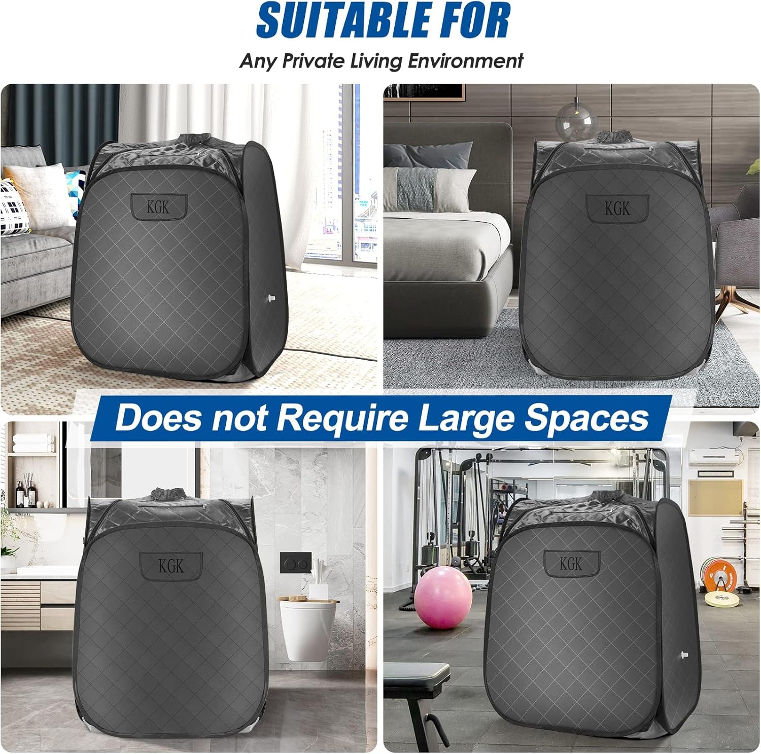 Portable Steam Sauna Full Body for Home Spa,Portable Sauna with Steamer 3L Personal Sauna at Home for Detox,Relaxation,Sports & Sweat Fast Heating Home Saunas with Remote Control,Fogger Option