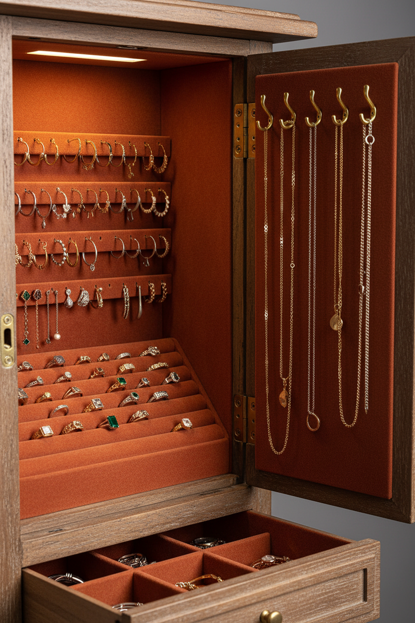 Jewelry Armoire Interior Detail